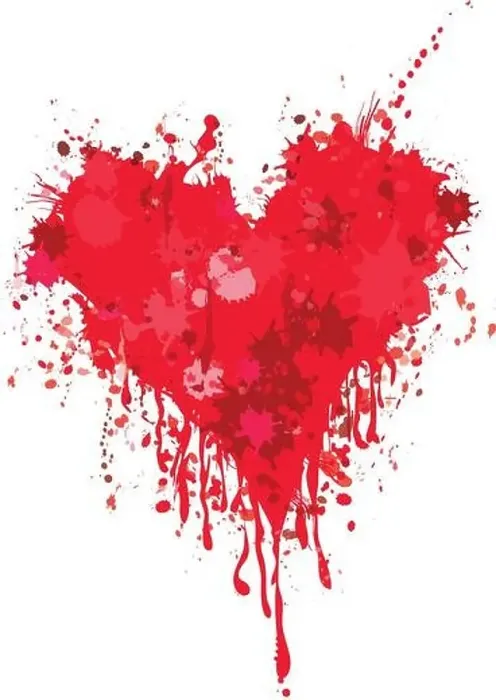 Framed Print : Grunge heart ink blood vector. Love splash splatter illustration Framed Print : Grunge heart ink blood vector. Love splash splatter illustration