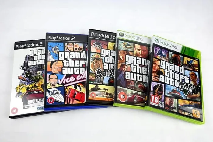 Framed Print : GTA Grand Theft Auto game series (3, vice city, san andreas, 4 and 5) on playstation xbox – Wales, UK – 31 January 2024 Framed Print : GTA Grand Theft Auto game series (3, vice city, san andreas, 4 and 5) on playstation xbox – Wales, UK – 31 January 2024