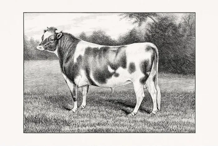Framed Print : Guernsey Cattle. Antique cattle illustration of a bull from an 1887 livestock book Framed Print : Guernsey Cattle. Antique cattle illustration of a bull from an 1887 livestock book