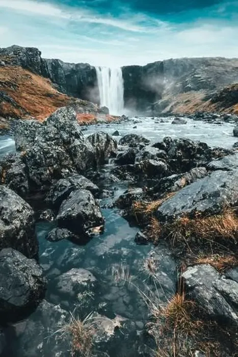 Framed Print : Gufufoss Waterfall in Iceland Framed Print : Gufufoss Waterfall in Iceland