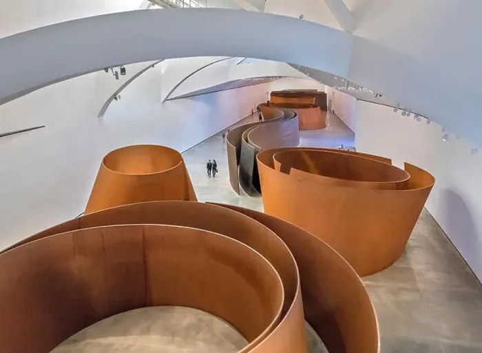 Framed Print : Guggenheim Bilbao. Matter of Time sculpture by Richard Serra, Guggenheim Museum, Bilbao, Basque Country, Spain Framed Print : Guggenheim Bilbao. Matter of Time sculpture by Richard Serra, Guggenheim Museum, Bilbao, Basque Country, Spain