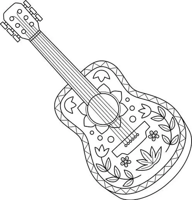 Framed Print : Guitar Isolated Coloring Page for Kids Framed Print : Guitar Isolated Coloring Page for Kids