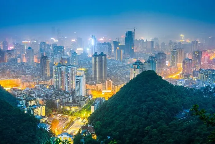 Framed Print : Guiyang, Guizhou, China downtown city skyline Framed Print : Guiyang, Guizhou, China downtown city skyline