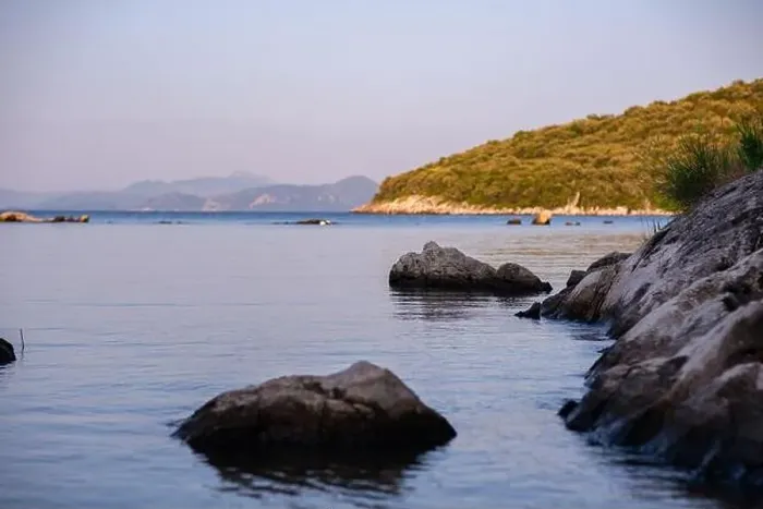 Framed Print : Gulf of the Adriatic Sea, beautiful view from beach Framed Print : Gulf of the Adriatic Sea, beautiful view from beach