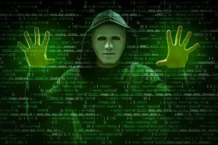 Framed Print : Hacker in mask working with virtual screen against dark background. Concept of cyber security and attack Framed Print : Hacker in mask working with virtual screen against dark background. Concept of cyber security and attack