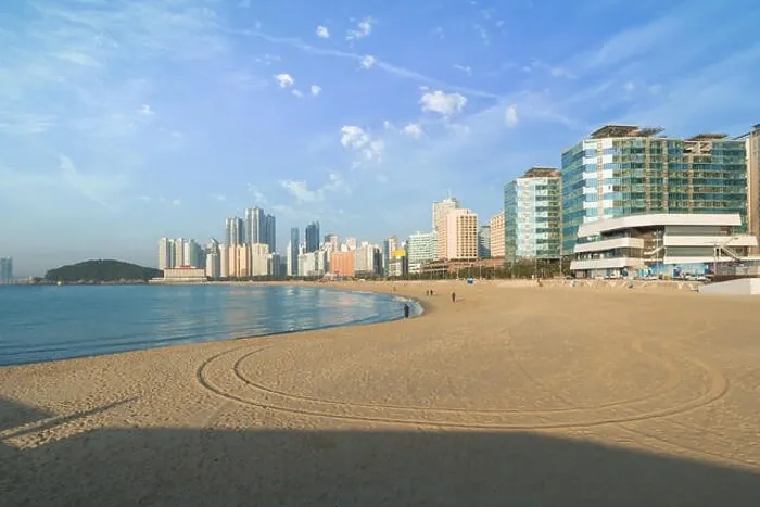 Framed Print : Haeundae beach is Busan's most popular beach because of its easy access from downtown Busan. And It is one of the most famous beaches in South Korea
