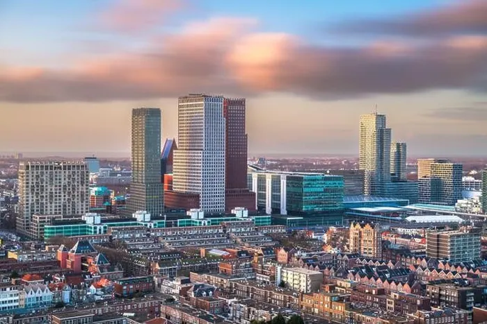 Framed Print : The Hague, Netherlands city centre skyline at twilight Framed Print : The Hague, Netherlands city centre skyline at twilight