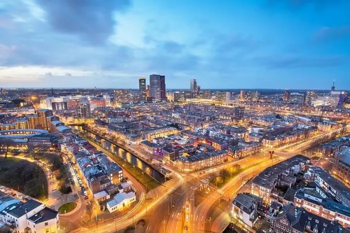 Framed Print : The Hague, Netherlands city centre skyline at twilight Framed Print : The Hague, Netherlands city centre skyline at twilight