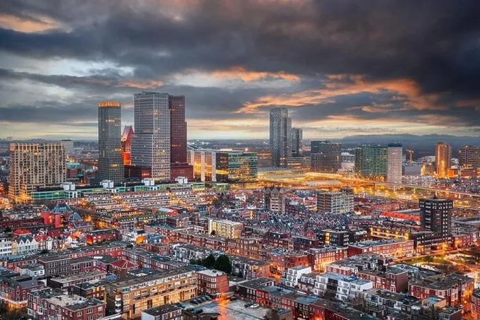 Framed Print : The Hague, Netherlands city centre skyline at twilight Framed Print : The Hague, Netherlands city centre skyline at twilight
