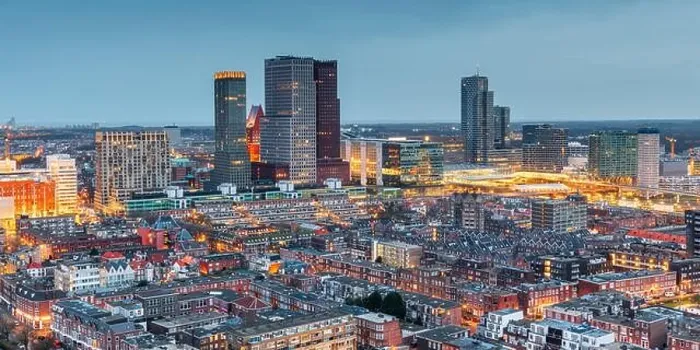 Framed Print : The Hague, Netherlands city centre skyline at twilight Framed Print : The Hague, Netherlands city centre skyline at twilight