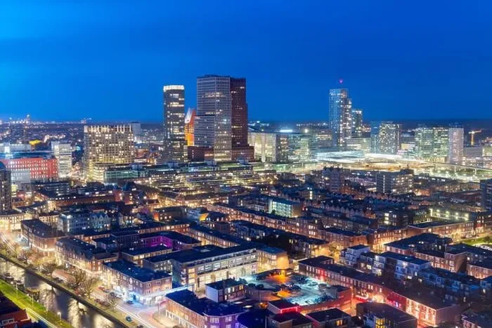 Framed Print : The Hague, Netherlands city centre skyline at twilight Framed Print : The Hague, Netherlands city centre skyline at twilight