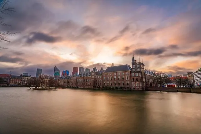 Framed Print : The Hague, Netherlands cityscape at twilight Framed Print : The Hague, Netherlands cityscape at twilight