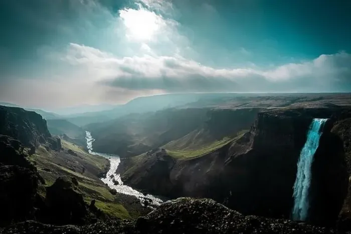 Framed Print : Haifoss waterfall in Iceland Framed Print : Haifoss waterfall in Iceland