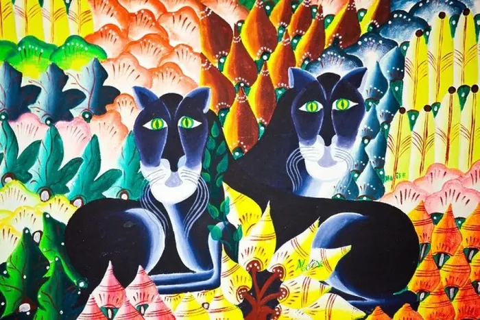 Framed Print : Haitian art paintings, Port-au-Prince, Haiti, by Moise Framed Print : Haitian art paintings, Port-au-Prince, Haiti, by Moise