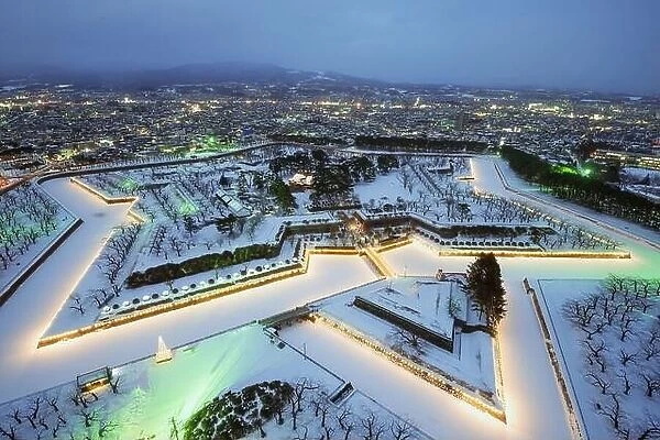 Hakodate, Japan at Fort Goryokaku in winter