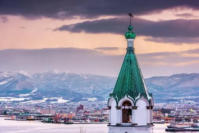 Framed Print : Hakodate, Japan orthodox church and cityscape Framed Print : Hakodate, Japan orthodox church and cityscape