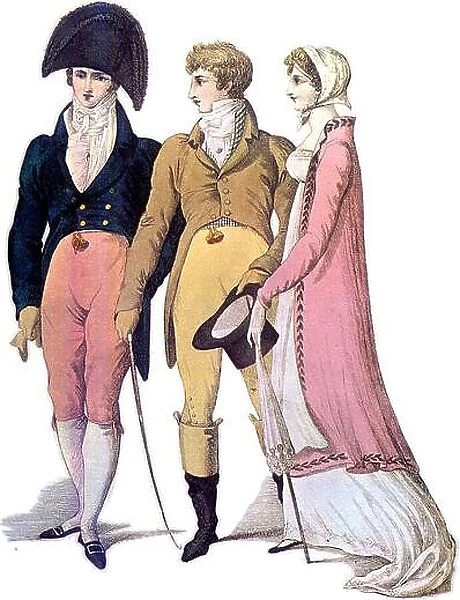 Full and half dress for April 1809 (fashion plate)