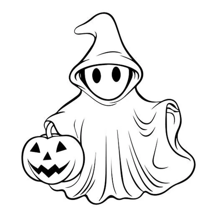 Framed Print : Halloween ghost line art for coloring book page Framed Print : Halloween ghost line art for coloring book page