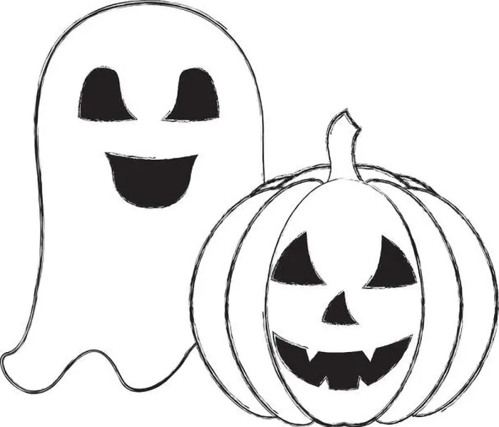Framed Print : halloween happy pumpkin and ghost cartoon vector illustration hand drawing Framed Print : halloween happy pumpkin and ghost cartoon vector illustration hand drawing