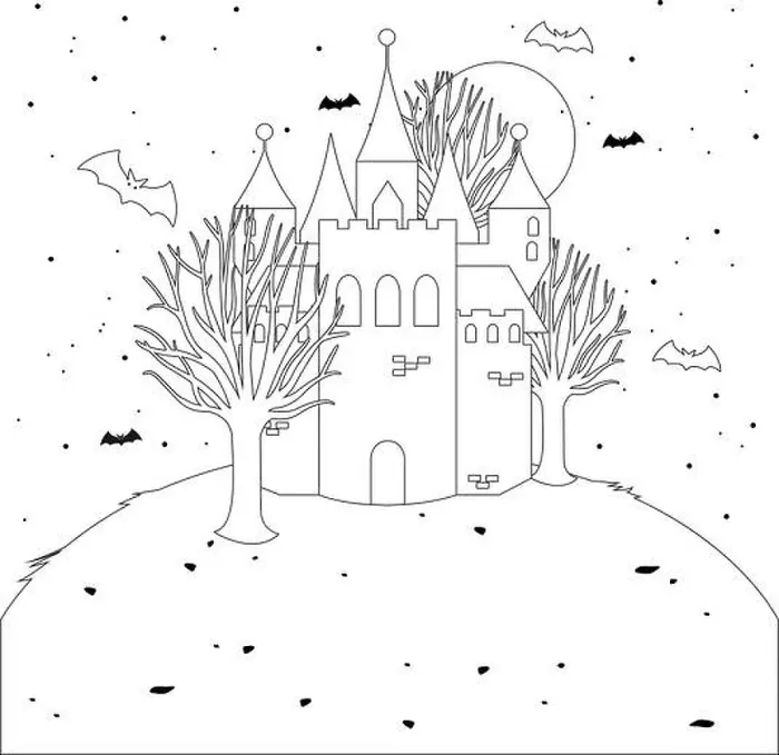 Framed Print : Halloween haunted castle on a hill Framed Print : Halloween haunted castle on a hill
