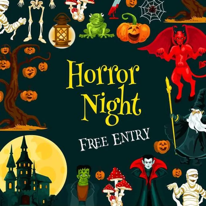 Framed Print : Halloween horror night party banner for autumn holiday celebration Framed Print : Halloween horror night party banner for autumn holiday celebration