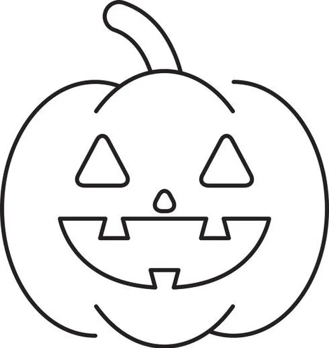 Framed Print : halloween pumpkin with face style line icon vector illustration design