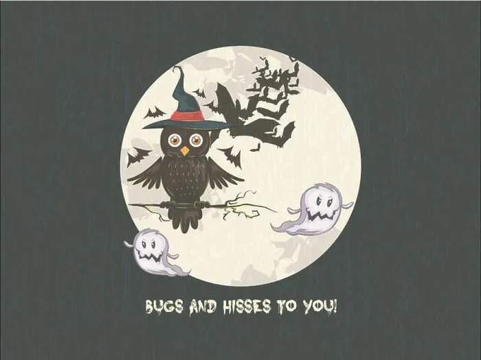 Framed Print : A Halloween themed image of a witch with a black hat and a black owl on a branch. The owl is holding a stick and there are two ghosts in the backgroun Framed Print : A Halloween themed image of a witch with a black hat and a black owl on a branch. The owl is holding a stick and there are two ghosts in the backgroun