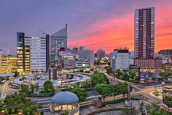 Hamamatsu City, Japan skyline at twilight