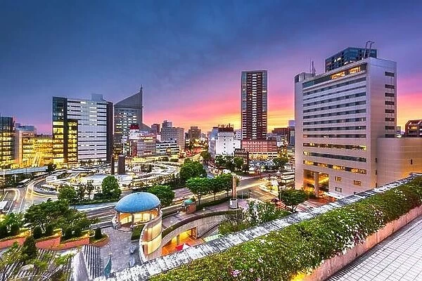 Hamamatsu City, Shizuoka, Japan downtown skyline at twilight