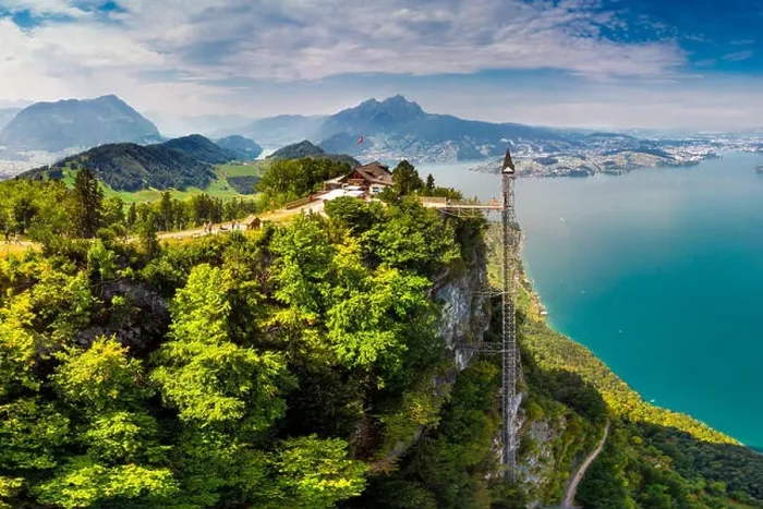 Framed Print : Hammetschwand elevator in Alps near Burgenstock with the view of Swiss Alps and Vierwaldstattersee, Switzerland, Europe Framed Print : Hammetschwand elevator in Alps near Burgenstock with the view of Swiss Alps and Vierwaldstattersee, Switzerland, Europe
