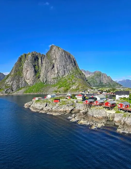 Framed Print : Hamnoy Reine, Lofoten Islands, Norway, Picturesque Fishing Village and Majestic Mountains Framed Print : Hamnoy Reine, Lofoten Islands, Norway, Picturesque Fishing Village and Majestic Mountains