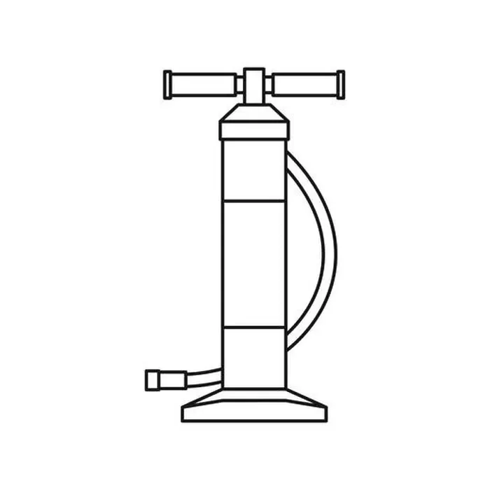 Framed Print : Hand bicycle or car pump icon, outline style