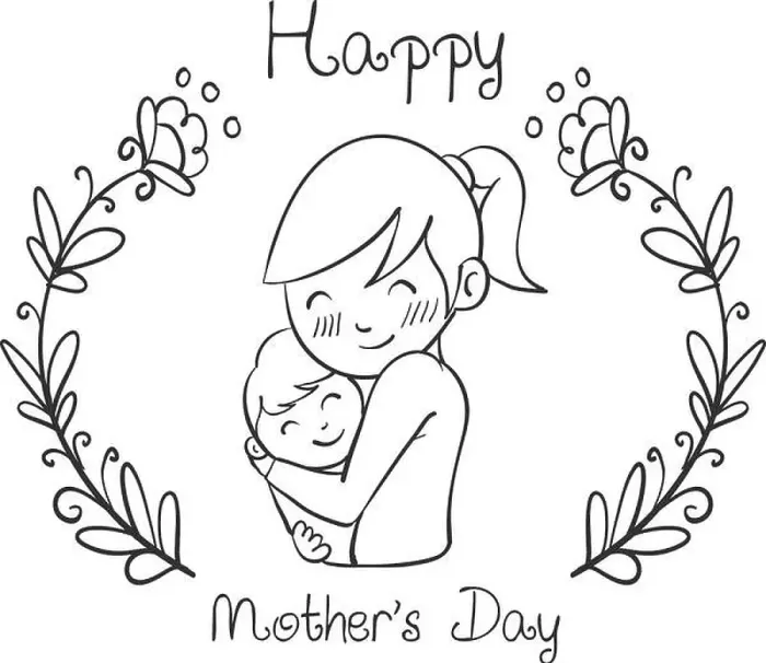 Framed Print : Hand draw mother day style design Framed Print : Hand draw mother day style design