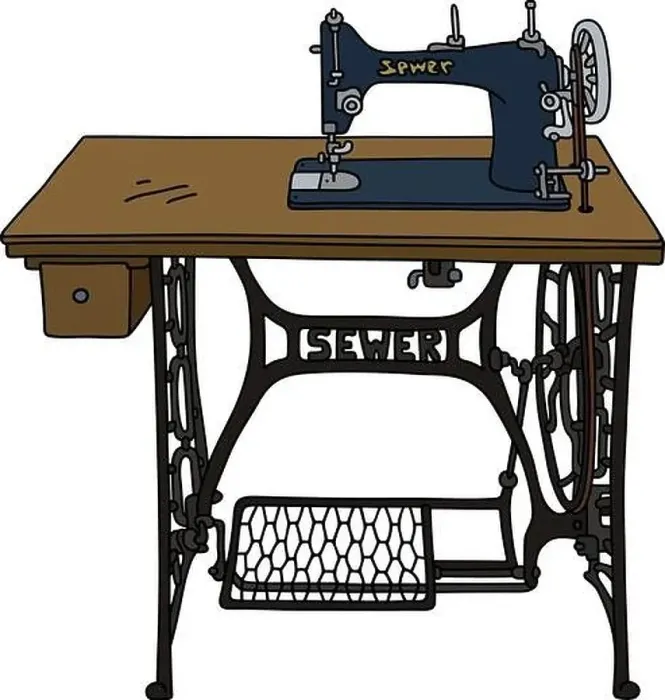 Framed Print : Hand drawing of a classic treadle sewing machine Framed Print : Hand drawing of a classic treadle sewing machine