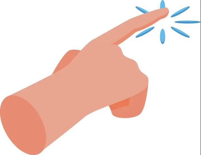 Framed Print : Hand with the index finger extended is pointing and touching something Framed Print : Hand with the index finger extended is pointing and touching something