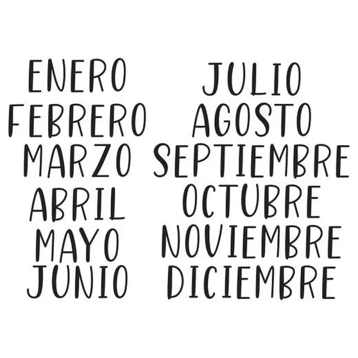 Framed Print : Hand Lettered Months of the Year in Spanish. Lettering for Calendar, Organizer, Planner Framed Print : Hand Lettered Months of the Year in Spanish. Lettering for Calendar, Organizer, Planner