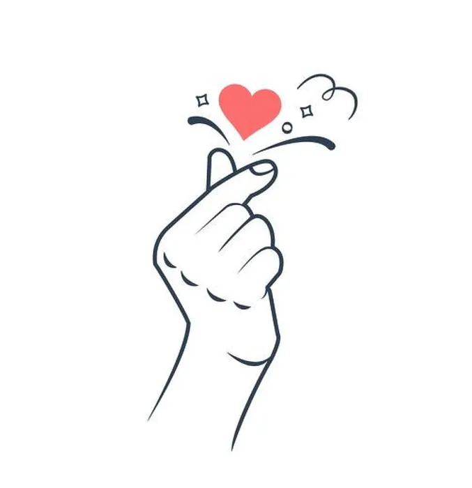 Framed Print : Hand making heart sign. Korean love sign. Symbol of the heart and love. Korea finger heart. Icon in the linear style Framed Print : Hand making heart sign. Korean love sign. Symbol of the heart and love. Korea finger heart. Icon in the linear style