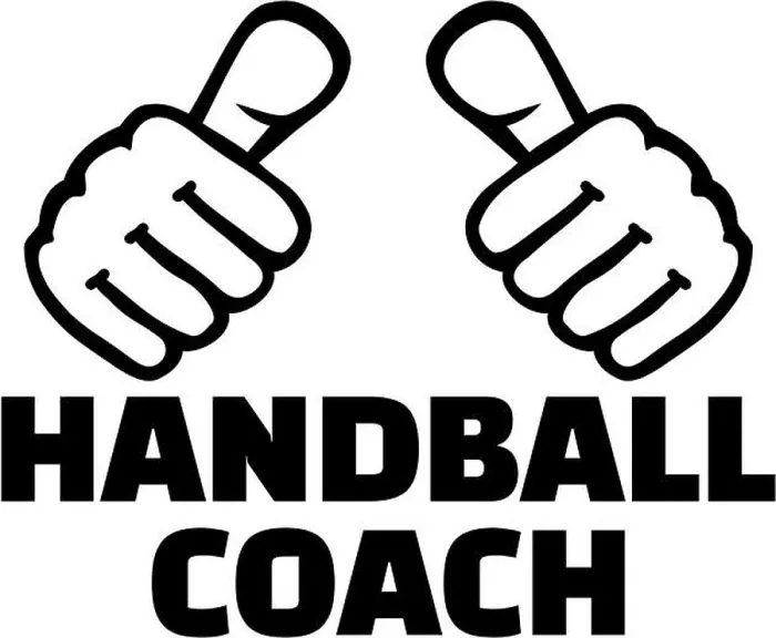 Framed Print : Handball coach with thumbs. T-Shirt design
