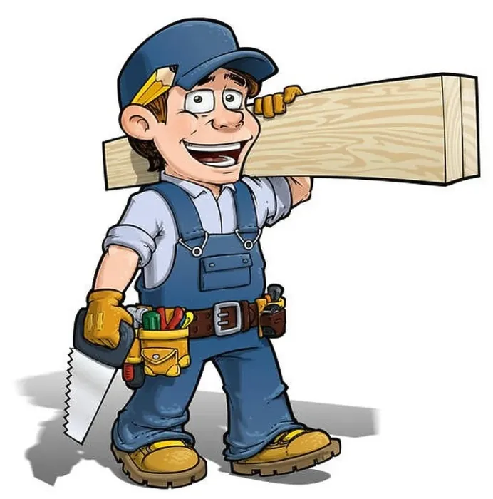 Framed Print : Handyman - Carpenter blue Framed Print : Handyman - Carpenter blue