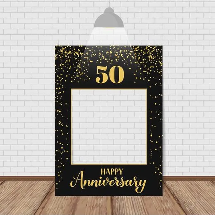 Framed Print : Happy 50th Anniversary photo booth frame Framed Print : Happy 50th Anniversary photo booth frame
