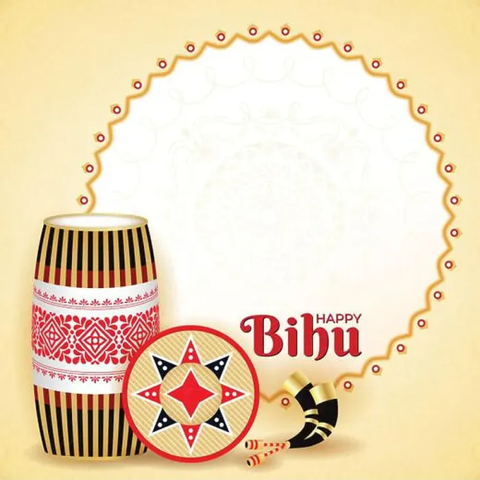 Framed Print : Happy Bihu Assam New Year Poster Framed Print : Happy Bihu Assam New Year Poster
