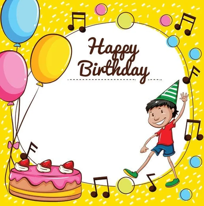 Framed Print : Happy birthday card template