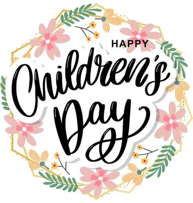 Framed Print : happy children's day, cute vector greeting card with funny letters in scandinavian style and cartoon landscape Framed Print : happy children's day, cute vector greeting card with funny letters in scandinavian style and cartoon landscape