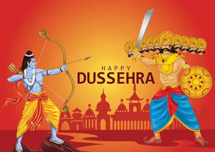 Framed Print : Happy Dussehra festival of India. of Lord Rama killing Ravana. vector illustration Framed Print : Happy Dussehra festival of India. of Lord Rama killing Ravana. vector illustration