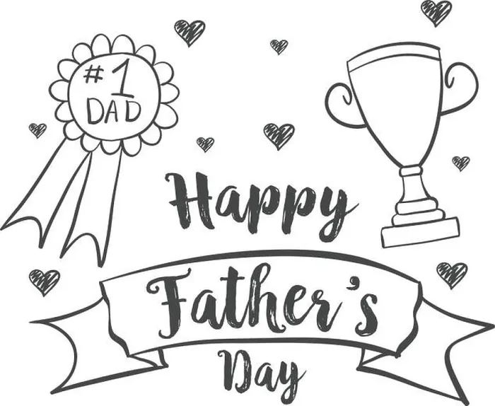 Framed Print : Happy father day design hand draw Framed Print : Happy father day design hand draw