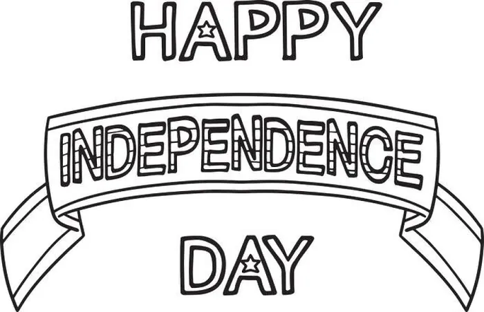 Framed Print : Happy Independence Day Isolated Coloring Page Framed Print : Happy Independence Day Isolated Coloring Page