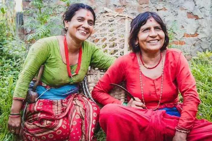 Framed Print : Happy Nepali women on traditional attire in the rural village of Nepal. Nepalese women Framed Print : Happy Nepali women on traditional attire in the rural village of Nepal. Nepalese women