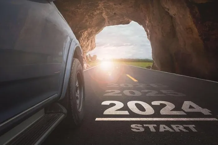 Framed Print : Happy New Year 2024, 2024 symbolizes the beginning of a new year. The beginning of cars running on the road with sunset light goal of success Framed Print : Happy New Year 2024, 2024 symbolizes the beginning of a new year. The beginning of cars running on the road with sunset light goal of success