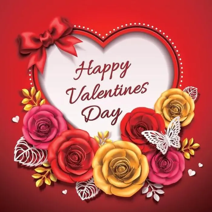 Framed Print : Happy Valentine's day design with roses in 3d illustration Framed Print : Happy Valentine's day design with roses in 3d illustration