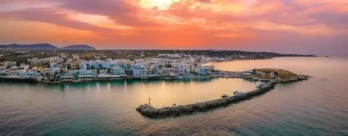 Framed Print : The harbor of the famous resort Chersonissos at sunset, Crete, Greece Framed Print : The harbor of the famous resort Chersonissos at sunset, Crete, Greece